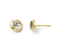 FJC Finejewelers 14 kt Two Tone Gold Rhodium And Polished And Bright Cut Post Earrings