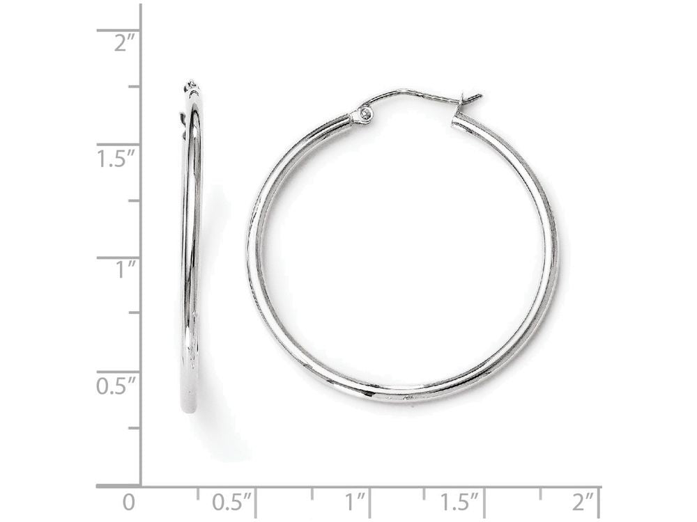 FJC Finejewelers 14 kt White Gold 2mm Large Hoop Earrings