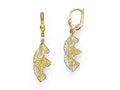 FJC Finejewelers 14 kt Two Tone Gold Rhodium Textured And Bright Cut Leverback Earrings