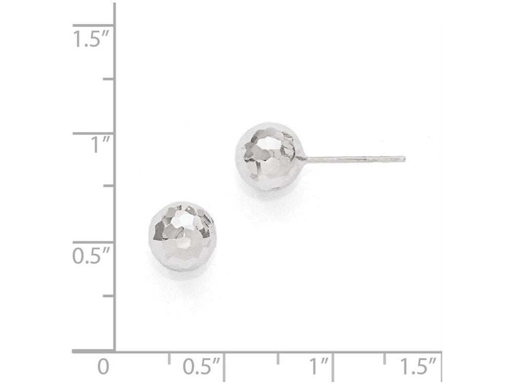 FJC Finejewelers 14k White Gold Polished Faceted Post Earrings