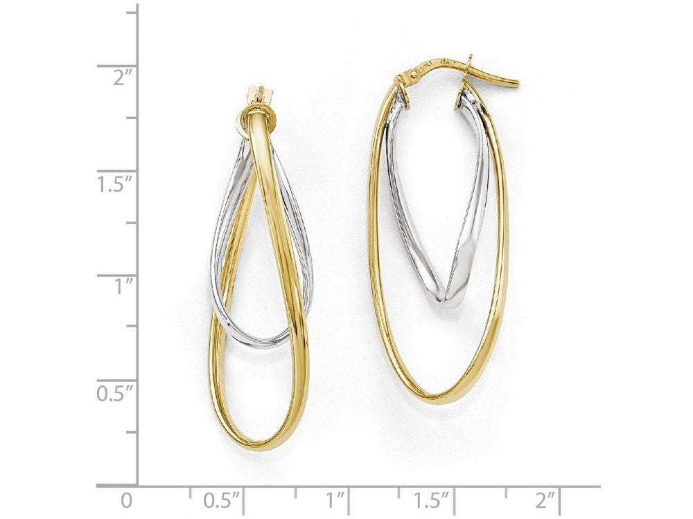 FJC Finejewelers 14 kt Two Tone Gold Polished Hoop Earrings