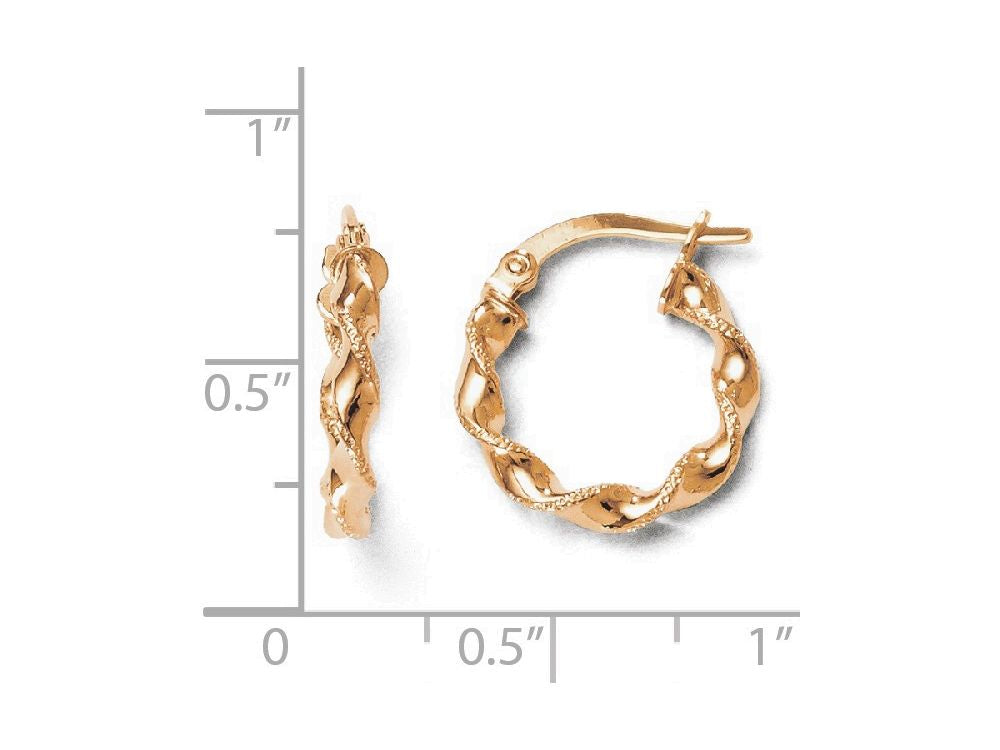 FJC Finejewelers 14k Rose Gold Twisted Hoop Earrings