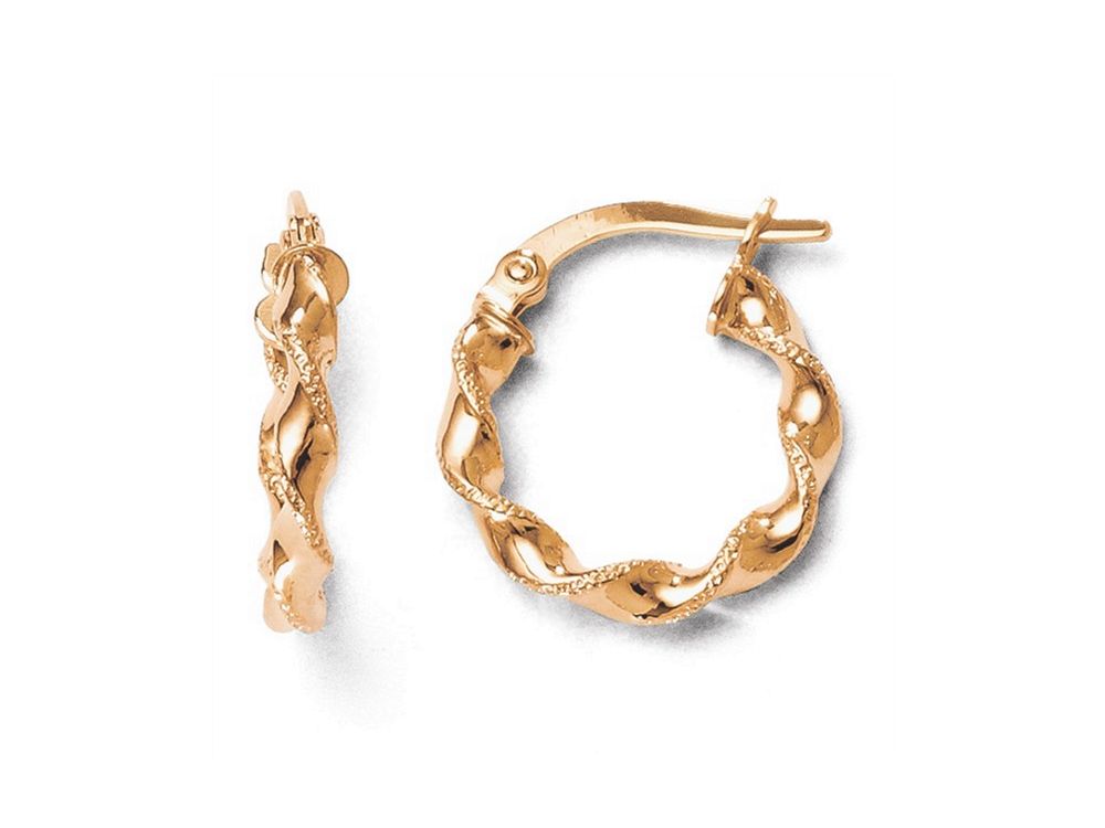 FJC Finejewelers 14k Rose Gold Twisted Hoop Earrings