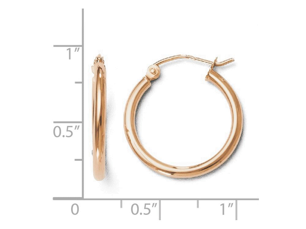 FJC Finejewelers 14k Rose Gold 2mm Polished Hoop Earrings