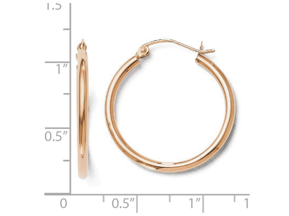 FJC Finejewelers 14k Rose Gold 2mm Polished Hoop Earrings