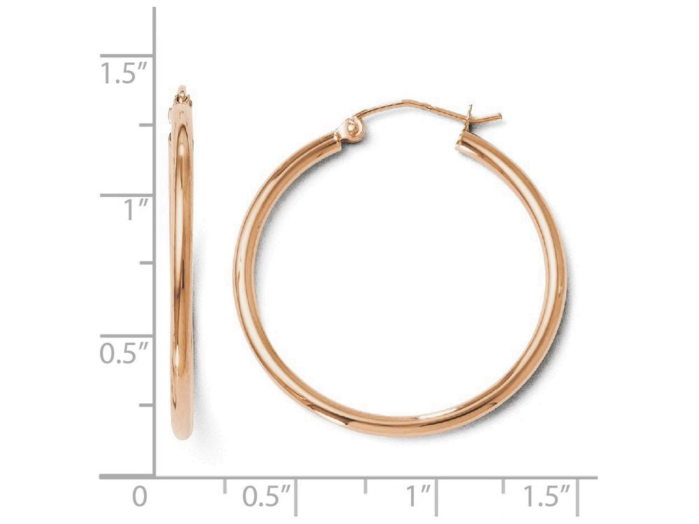 FJC Finejewelers 14k Rose Gold 2mm Polished Hoop Earrings