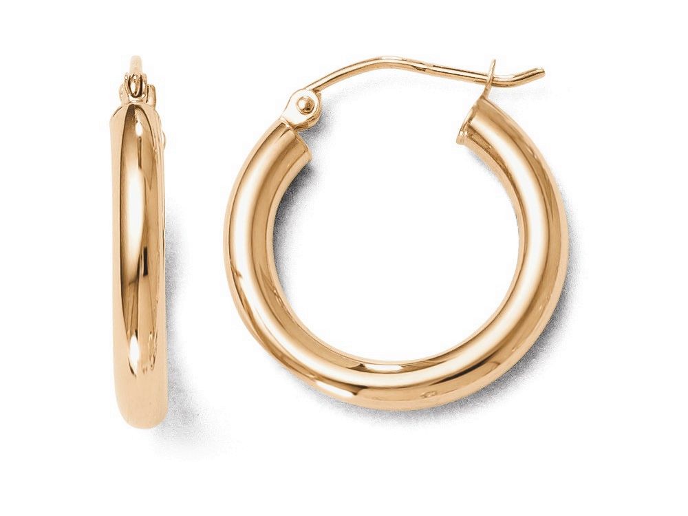FJC Finejewelers 14k Rose Gold 3mm Polished Hoop Earrings