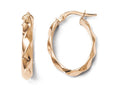 FJC Finejewelers 14k Rose Gold Polished And Twisted Oval Hoop Earrings