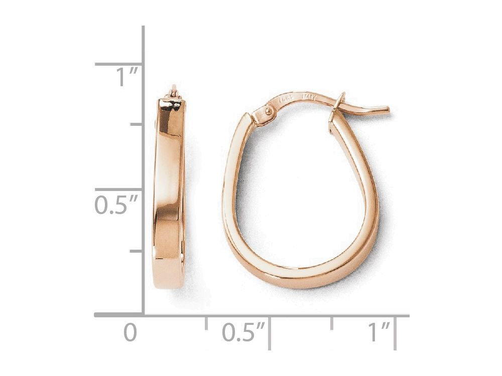 FJC Finejewelers 14k Rose Gold Polished U-shape Hoop Earrings