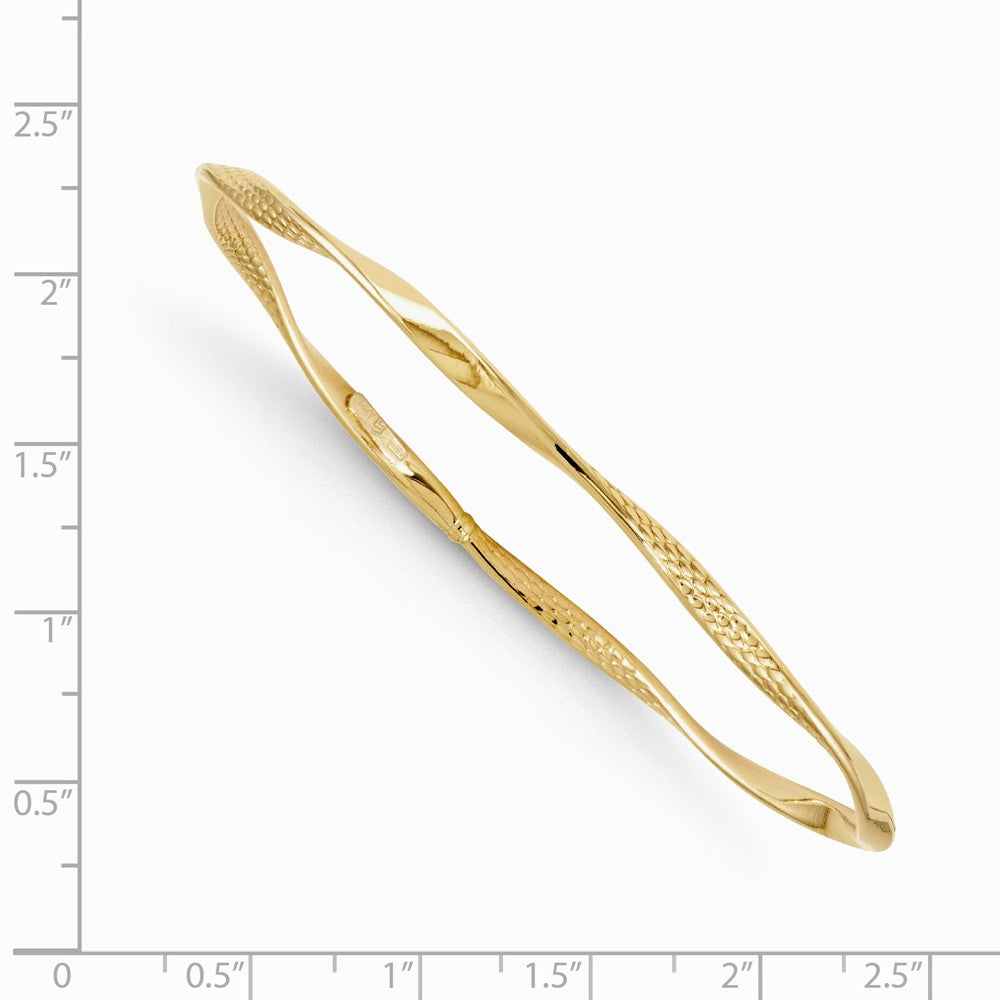 FJC Finejewelers 14k Polished And Textured Twisted Slip-on Bangle