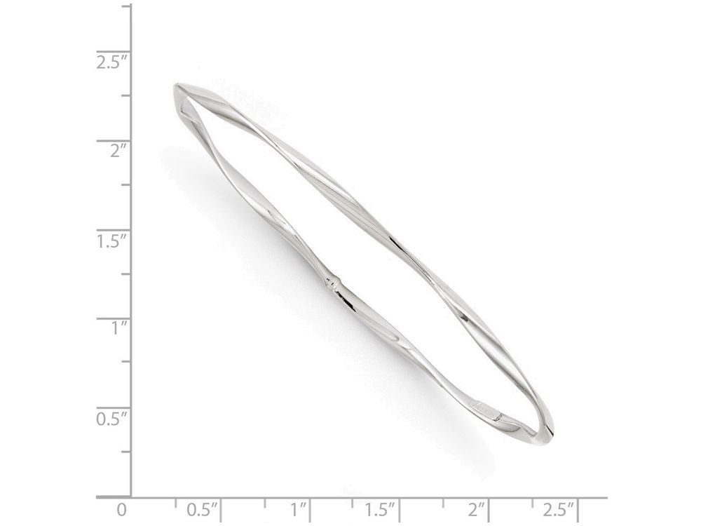 FJC Finejewelers 14k White Gold Polished Twisted Slip-on Bangle