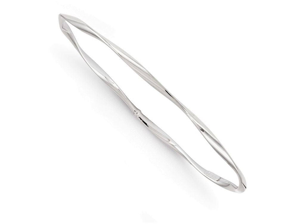 FJC Finejewelers 14k White Gold Polished Twisted Slip-on Bangle