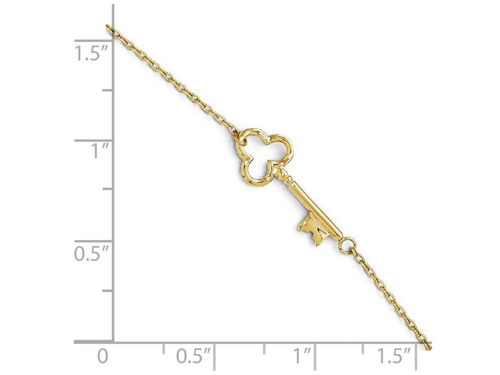 FJC Finejewelers 14k Yellow Gold Polished Key Anklet W/1in Ext
