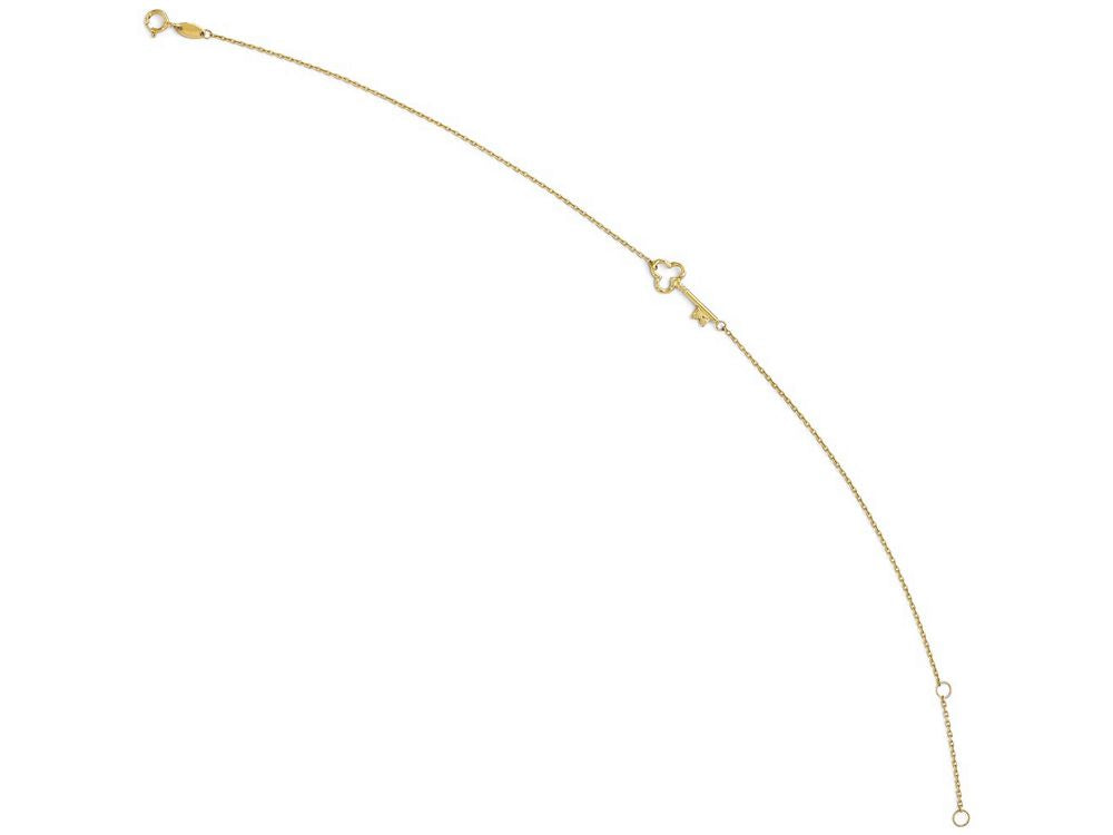 FJC Finejewelers 14k Yellow Gold Polished Key Anklet W/1in Ext