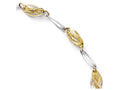 FJC Finejewelers 14 kt Two Tone Gold Polished Fancy Link Anklet