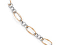 FJC Finejewelers 14 kt Two Tone Gold (rose and White) Polished Link Bracelet