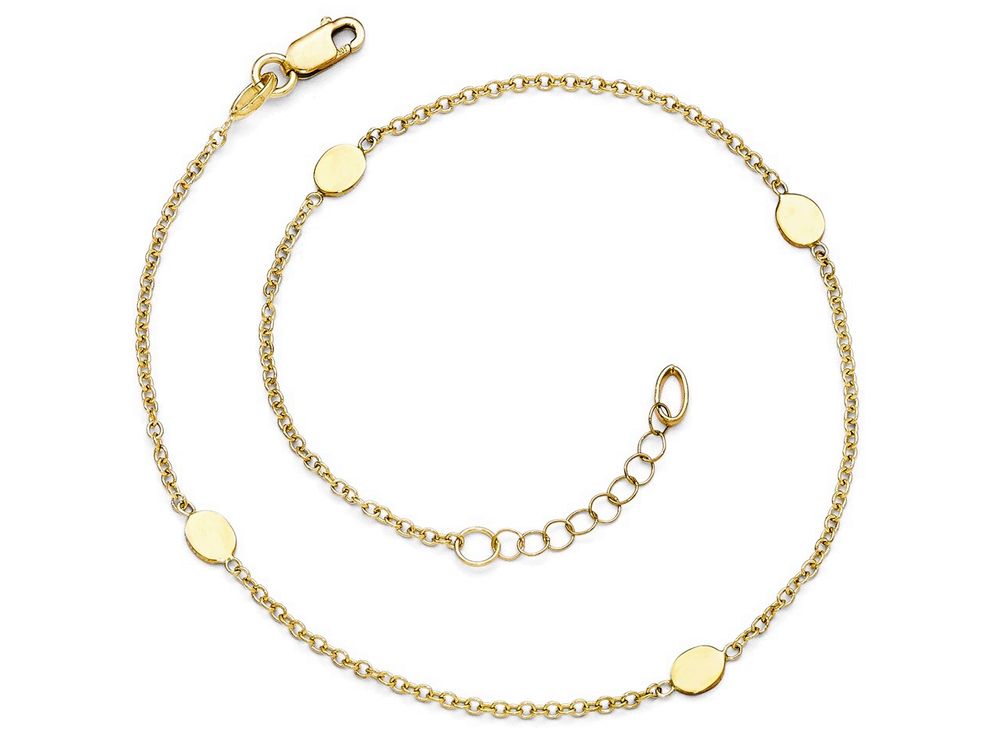 FJC Finejewelers 14k Yellow Gold Polished Anklet W/1in Ext