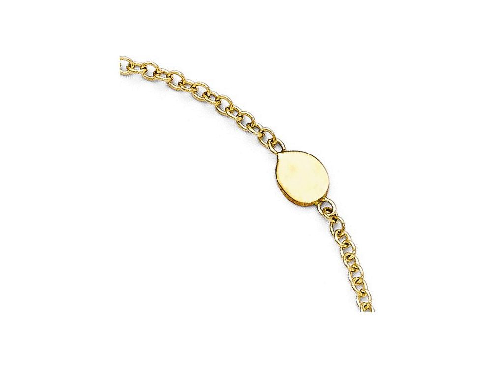 FJC Finejewelers 14k Yellow Gold Polished Anklet W/1in Ext