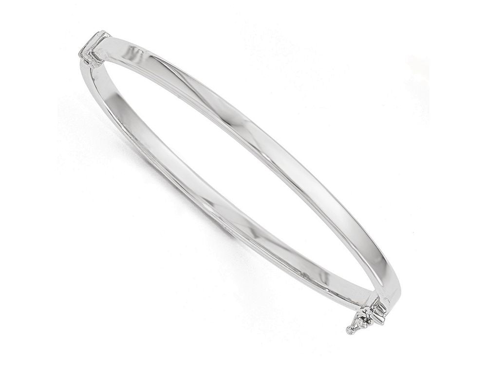FJC Finejewelers 14k White Gold Polished Hinged Bangle Bracelet