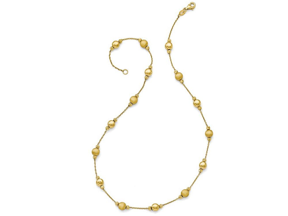 FJC Finejewelers 14k Yellow Gold Bright Cut Scratch Finish Polished Necklace