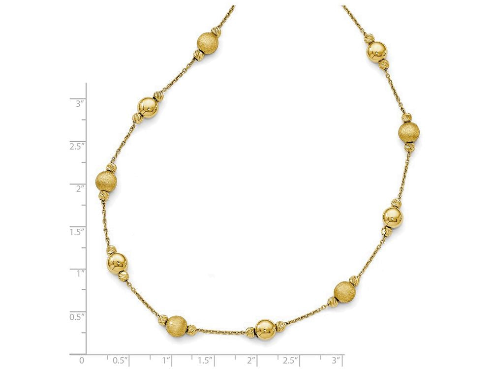 FJC Finejewelers 14k Yellow Gold Bright Cut Scratch Finish Polished Necklace