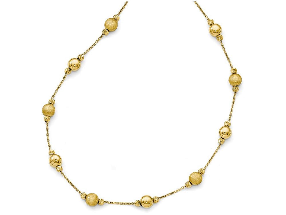 FJC Finejewelers 14k Yellow Gold Bright Cut Scratch Finish Polished Necklace