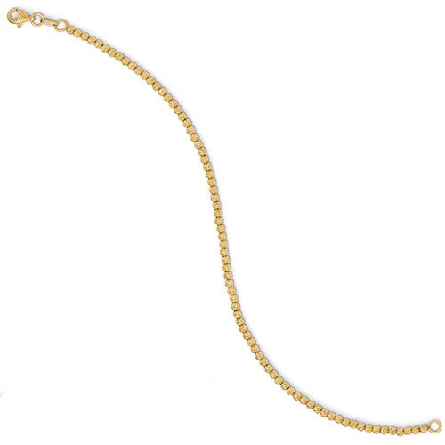 FJC Finejewelers 14k Yellow Gold Bright Cut Beaded Bracelet