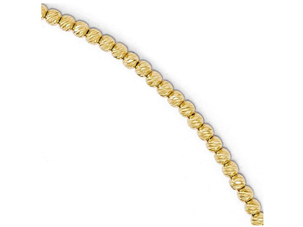FJC Finejewelers 14k Yellow Gold Bright Cut Beaded Bracelet