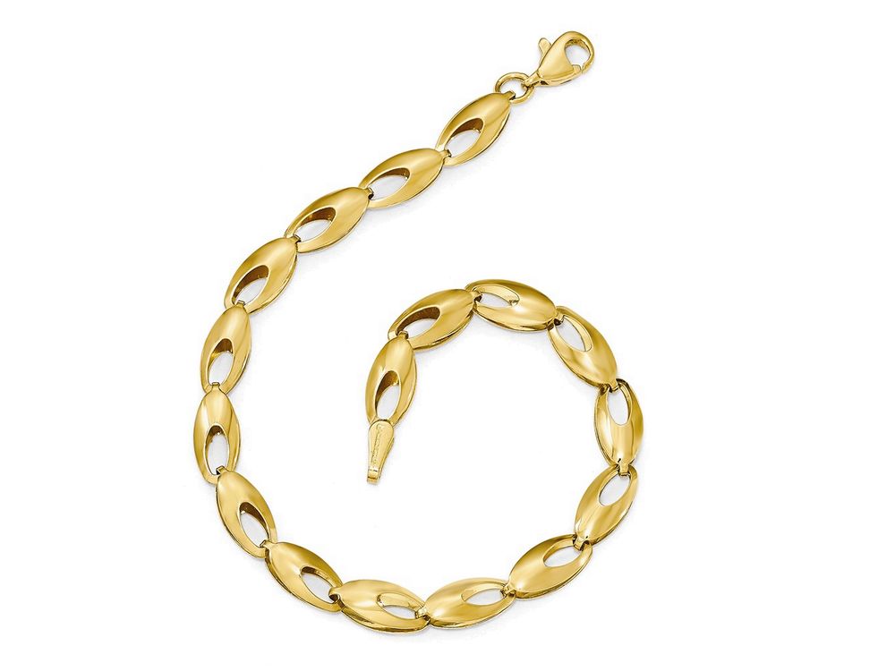 FJC Finejewelers 14k Yellow Gold Polished And Bright Cut Bracelet