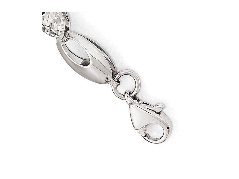 FJC Finejewelers 14k White Gold Polished And Bright Cut Bracelet