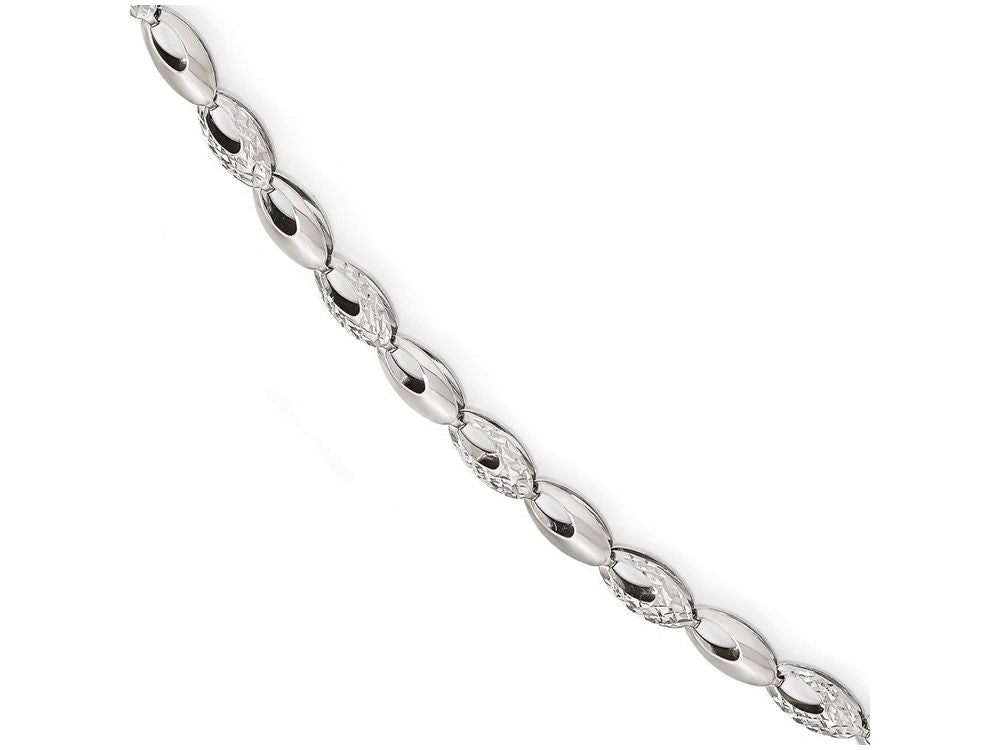 FJC Finejewelers 14k White Gold Polished And Bright Cut Bracelet