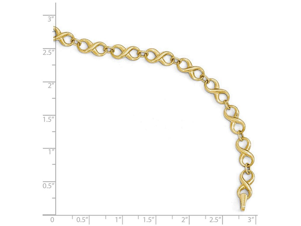 FJC Finejewelers 14k Yellow Gold Polished Infinity Bracelet
