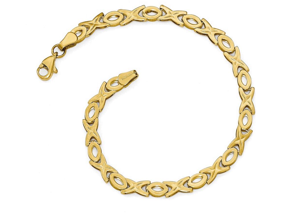 FJC Finejewelers 14k Yellow Gold Polished Xoxo Bracelet