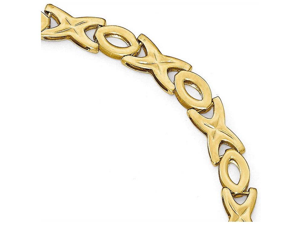 FJC Finejewelers 14k Yellow Gold Polished Xoxo Bracelet