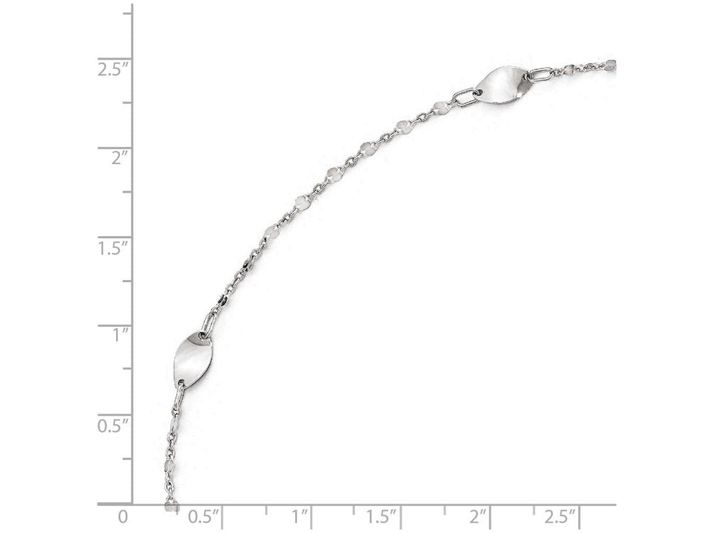 FJC Finejewelers 14k White Gold Polished With 1in Ext. Anklet