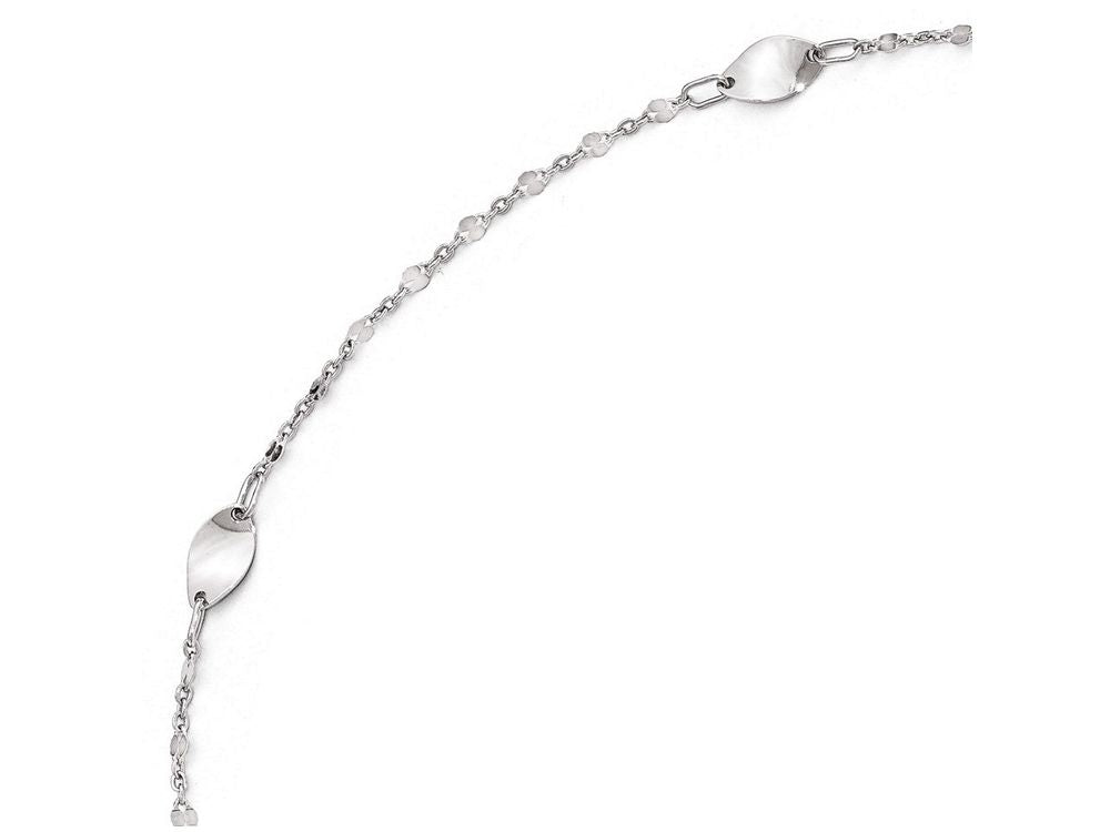 FJC Finejewelers 14k White Gold Polished With 1in Ext. Anklet