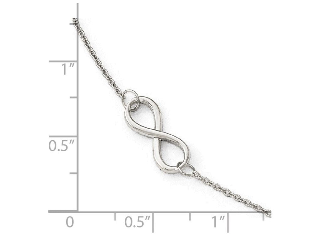 FJC Finejewelers 14k White Gold Polished Infinity With 1in Ext. Anklet