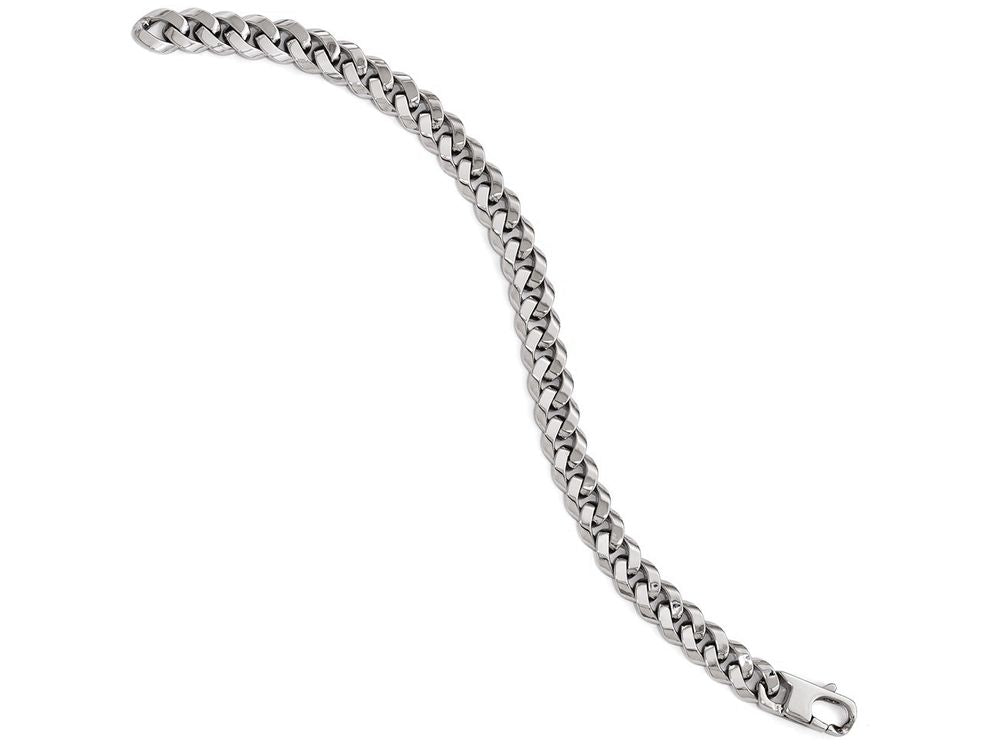 FJC Finejewelers 14k White Gold 8.5mm Beveled Curb Bracelet