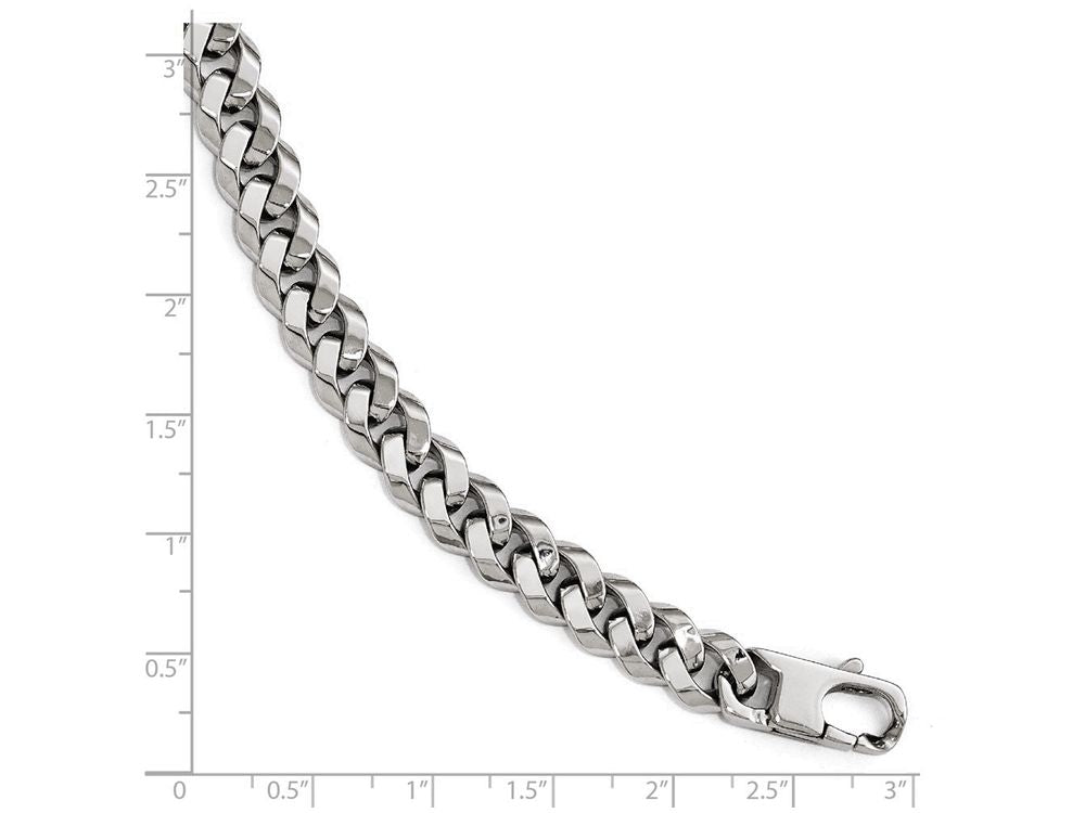 FJC Finejewelers 14k White Gold 8.5mm Beveled Curb Bracelet