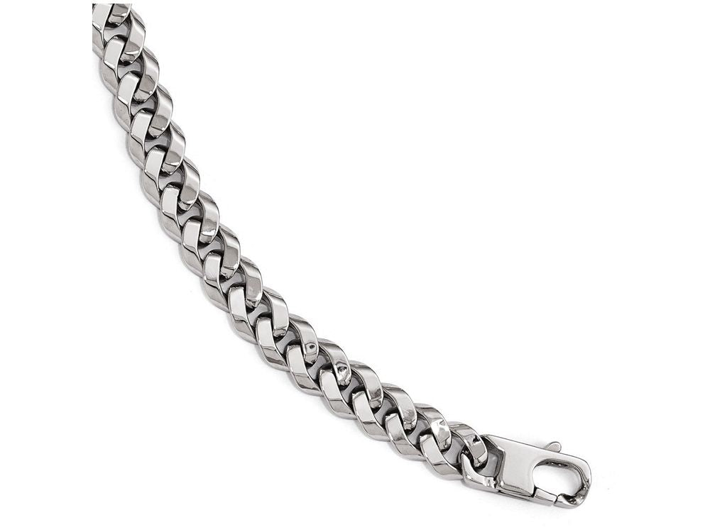 FJC Finejewelers 14k White Gold 8.5mm Beveled Curb Bracelet