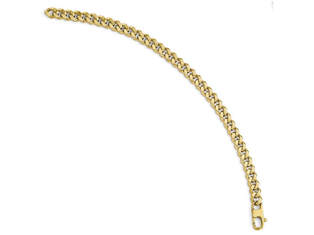 FJC Finejewelers 14k Yellow Gold 7.0mm Beveled Curb Bracelet