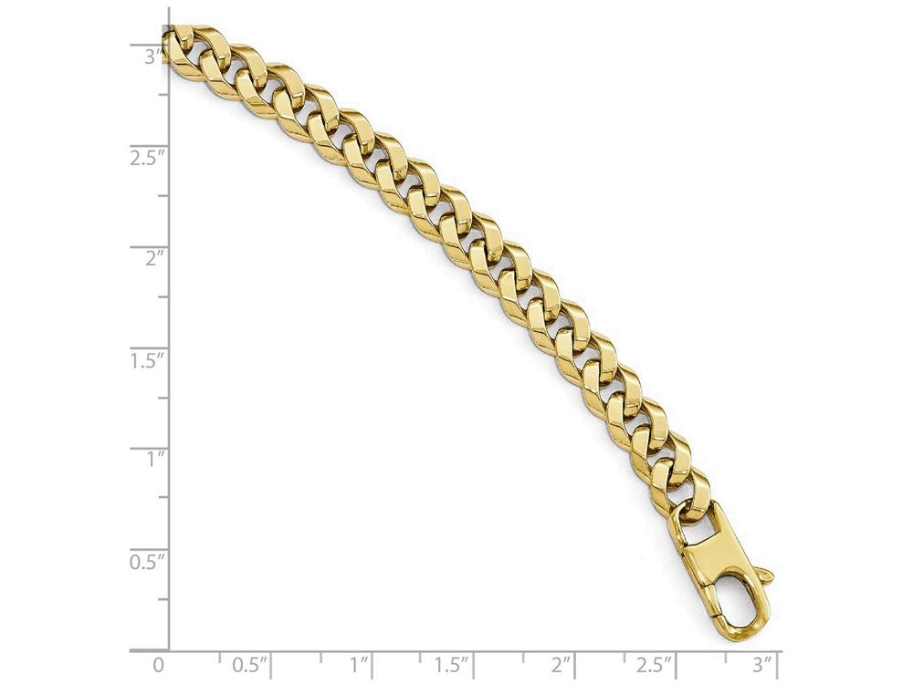 FJC Finejewelers 14k Yellow Gold 7.0mm Beveled Curb Bracelet