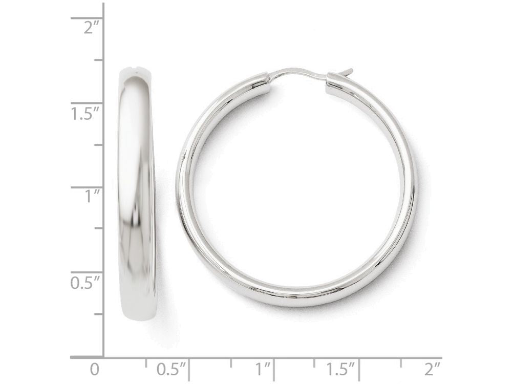 FJC Finejewelers Sterling Silver Rhodium-plated 5mm Half Round Tube Earrings