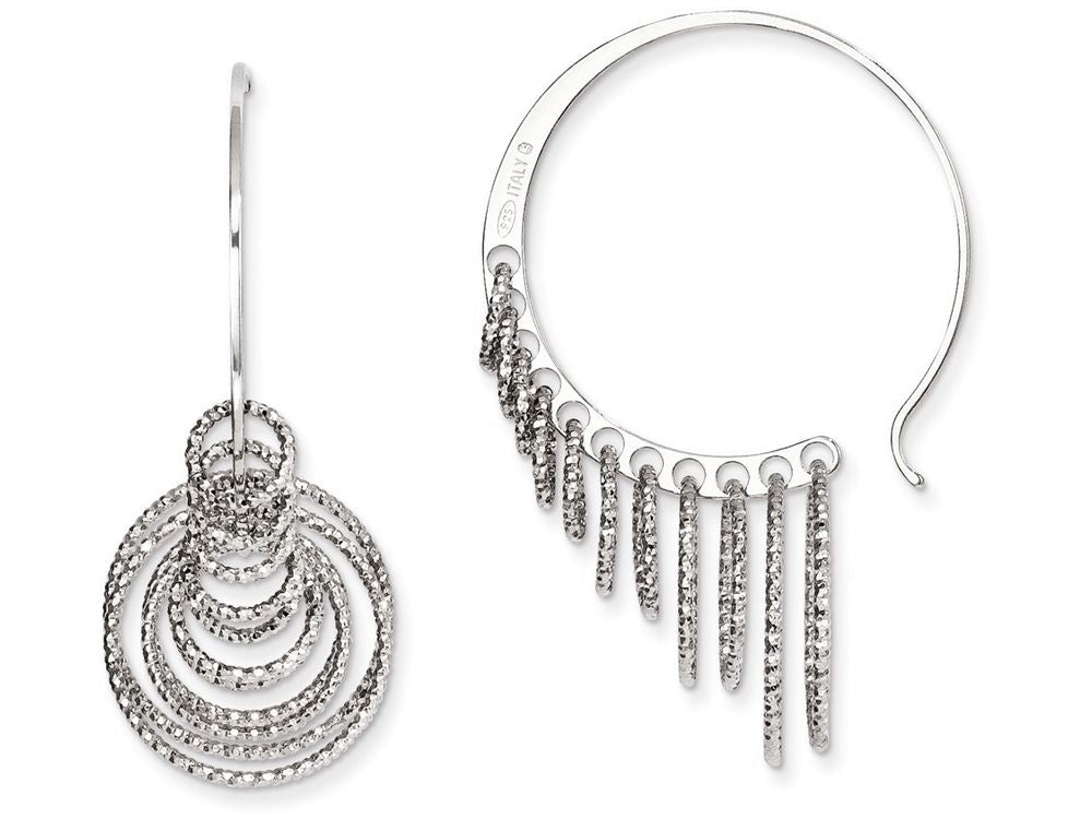FJC Finejewelers Sterling Silver Polished And Laser-cut Hoop Earrings