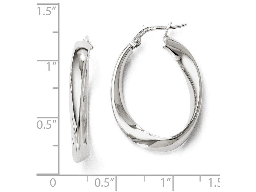FJC Finejewelers Sterling Silver Polished Twisted Oval Hoop Earrings