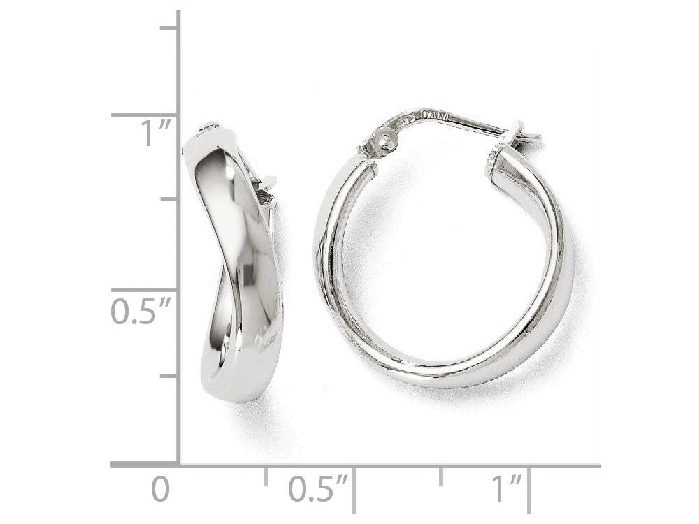 FJC Finejewelers Sterling Silver Polished Twisted Hoop Earrings