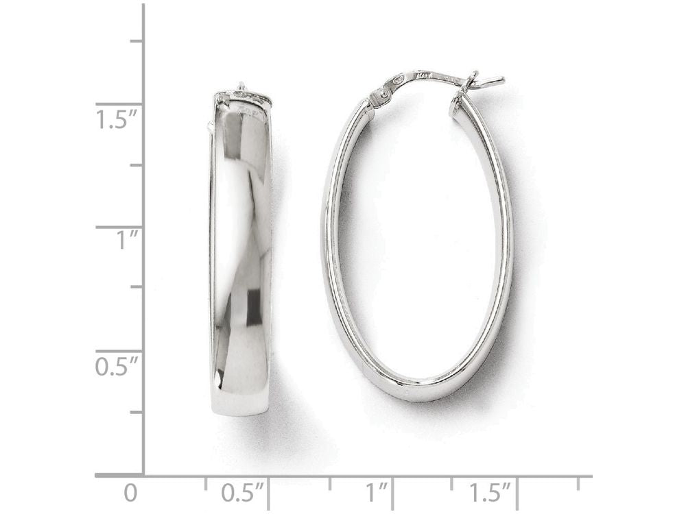 FJC Finejewelers Sterling Silver Polished Oval Hinged Hoop Earrings