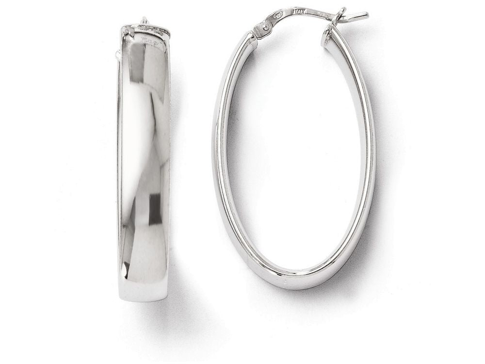FJC Finejewelers Sterling Silver Polished Oval Hinged Hoop Earrings
