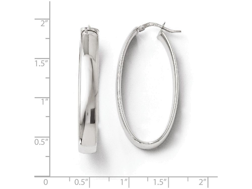 FJC Finejewelers Sterling Silver Polished Oval Hinged Hoop Earrings