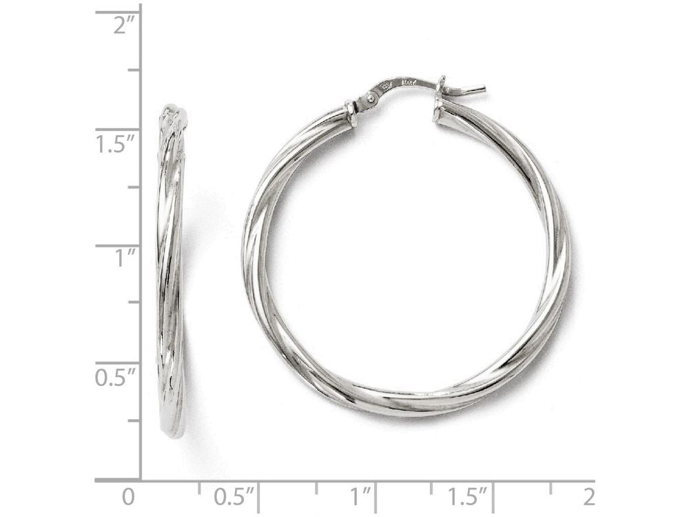 FJC Finejewelers Sterling Silver Polished Twisted Hinged Hoop Earrings